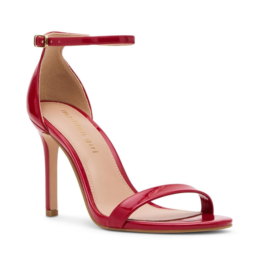 Brazen Red Patent Tacones Abiertos Rojos