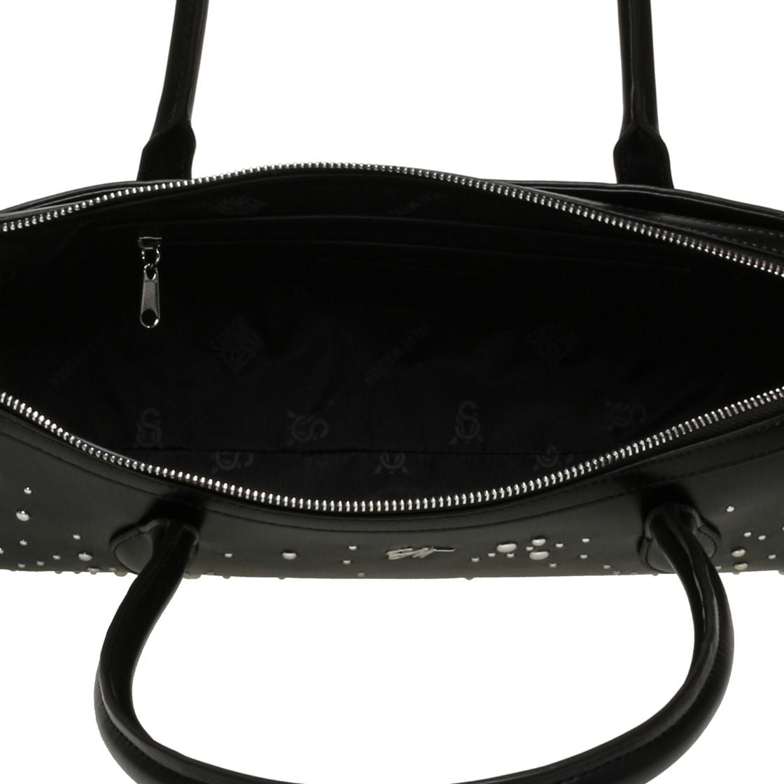 Bremie P Black Silver Bolsa Negra con Estoperoles Plata para Mujer