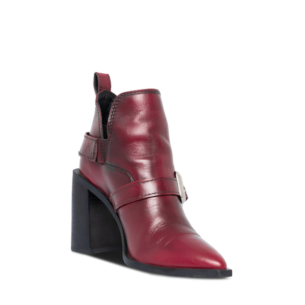 Bristol Black Leather Botines Rojos