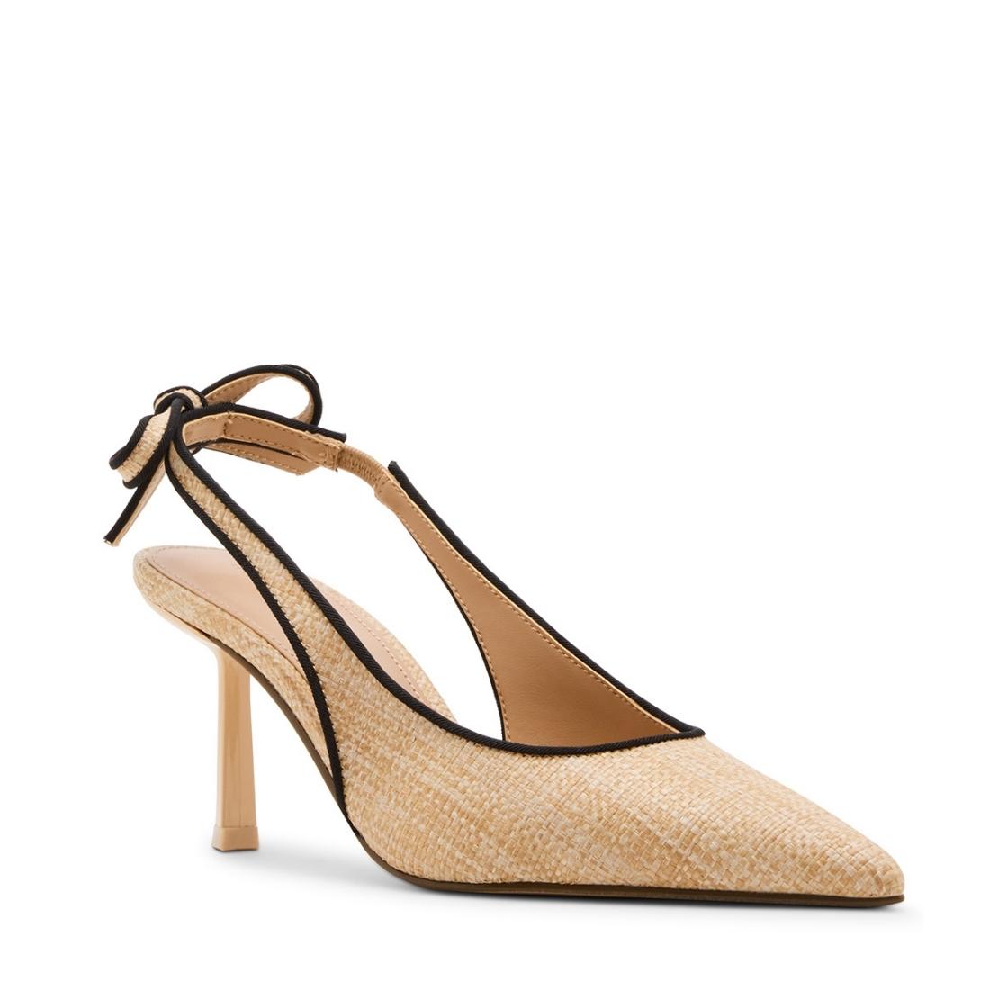 Brizzyy Natural Raffia Tacones Beige