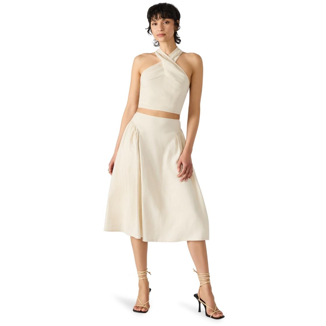 Brooklyn Skirt Natural Falda Midi Beige Para Mujer