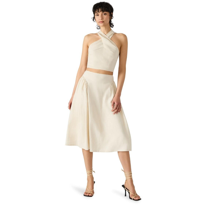 Brooklyn Skirt Natural Falda Midi Beige Para Mujer
