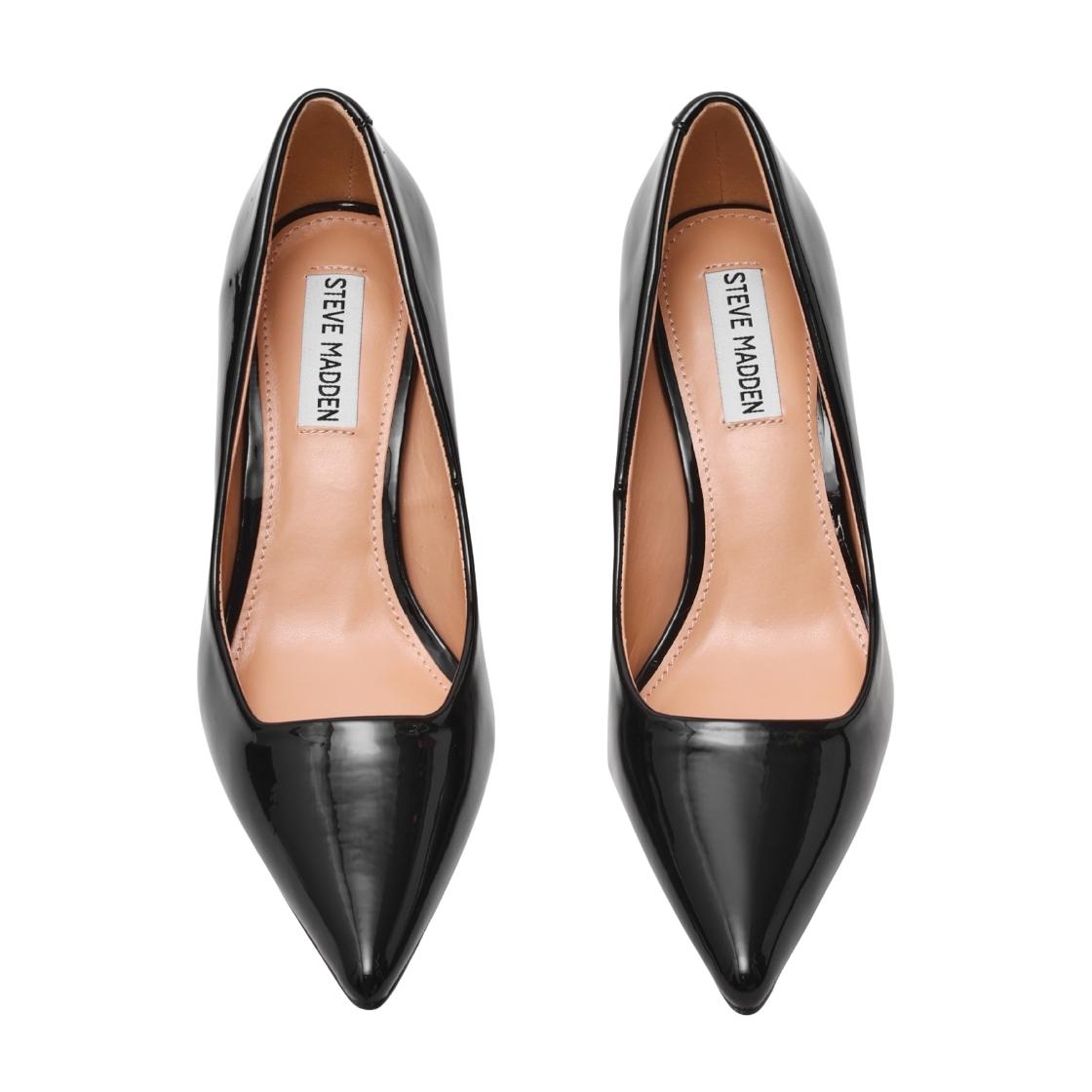 Brynnn Black Patent Tacones Negros Para Mujer