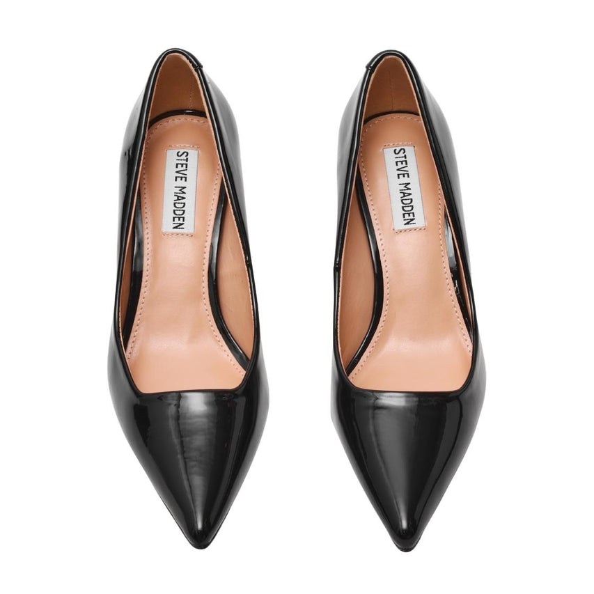 Brynnn Black Patent Tacones Negros Para Mujer
