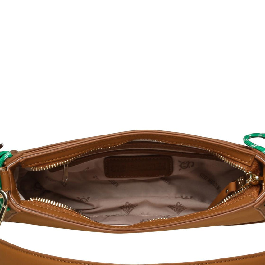 Bsenna Tan Bolsa de Hombro Cafe Para Mujer con Agujetas