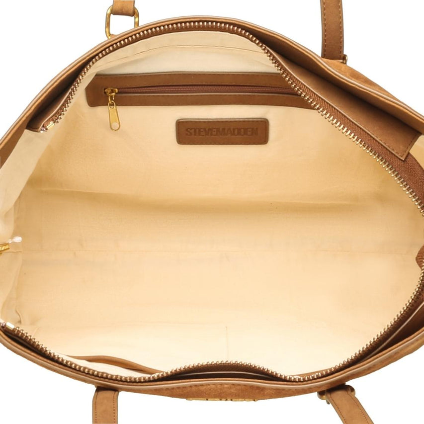 Bsparrow Cognac/Gold Bolsa Tote Café Para Mujer con Cierre
