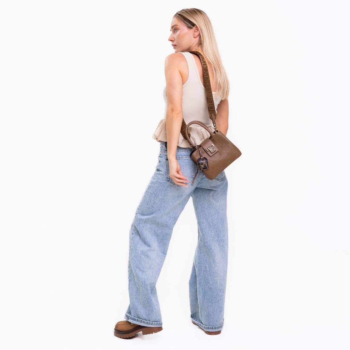 Btenor C Brown Bronze Bolsa Satchel Cafe