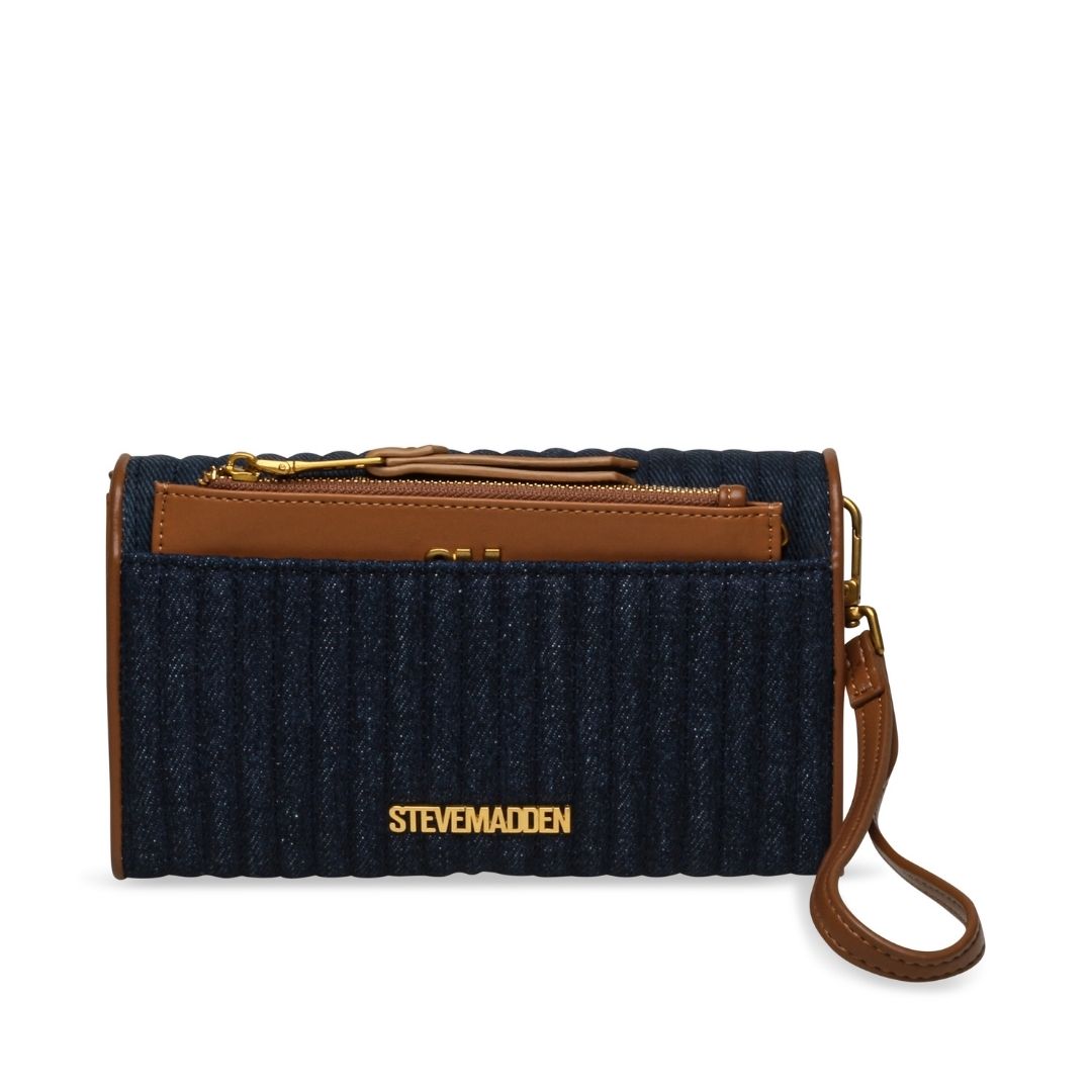 Btin-N Denim Cartera Azul con Cafe para Mujer