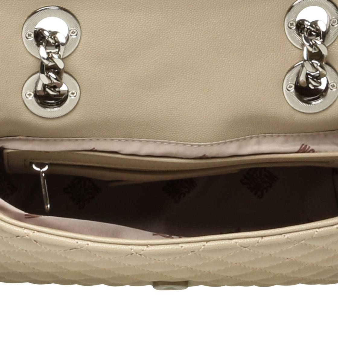 Btrifle 2 Taupe Silver Bolsa Crossbody Beige con Plata