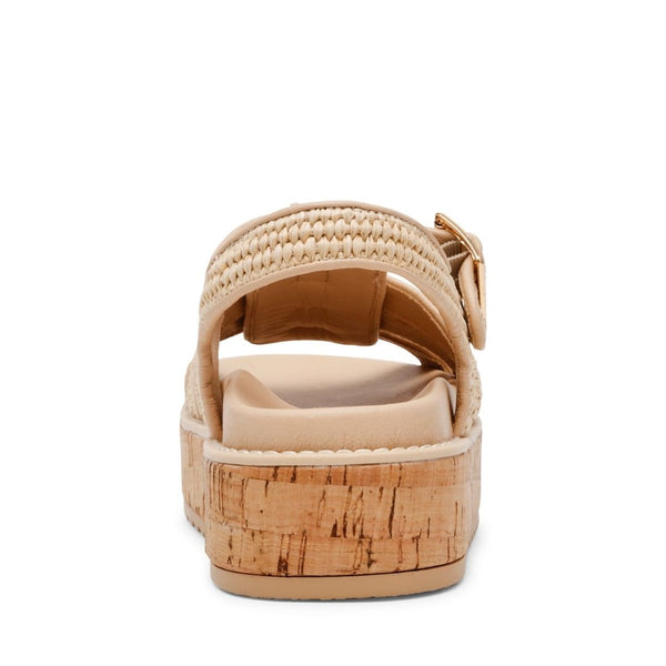 Busy Bee Natural Raffia Sandalias Beige para Mujer