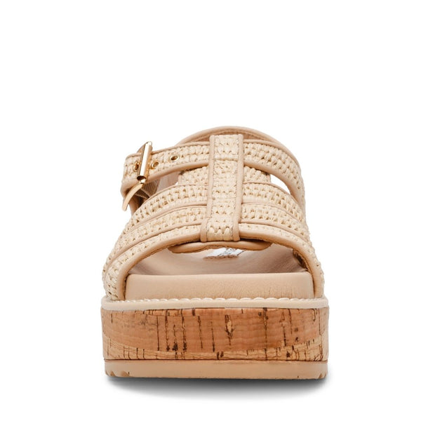 Busy Bee Natural Raffia Sandalias para Mujer