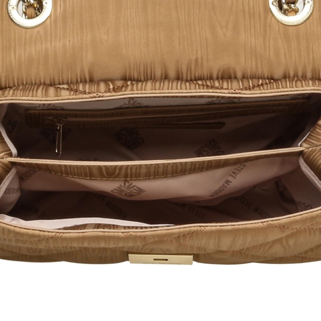 Bvolt-M Tan Bolso de Hombro Cafe Para Mujer con Broche