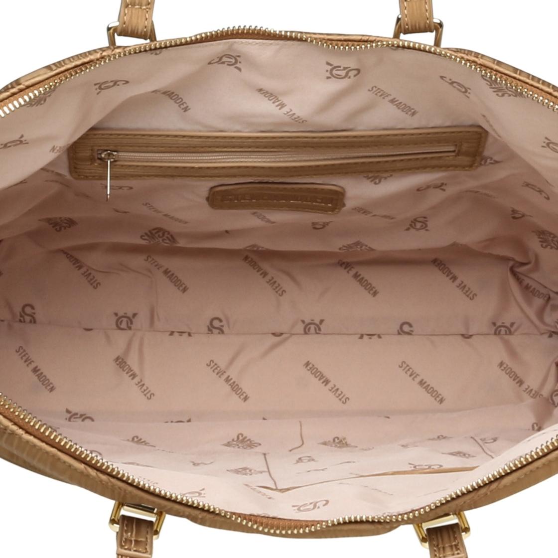 Bvuse-M Tan Bolsa Tote Beige Para Mujer con Cierre