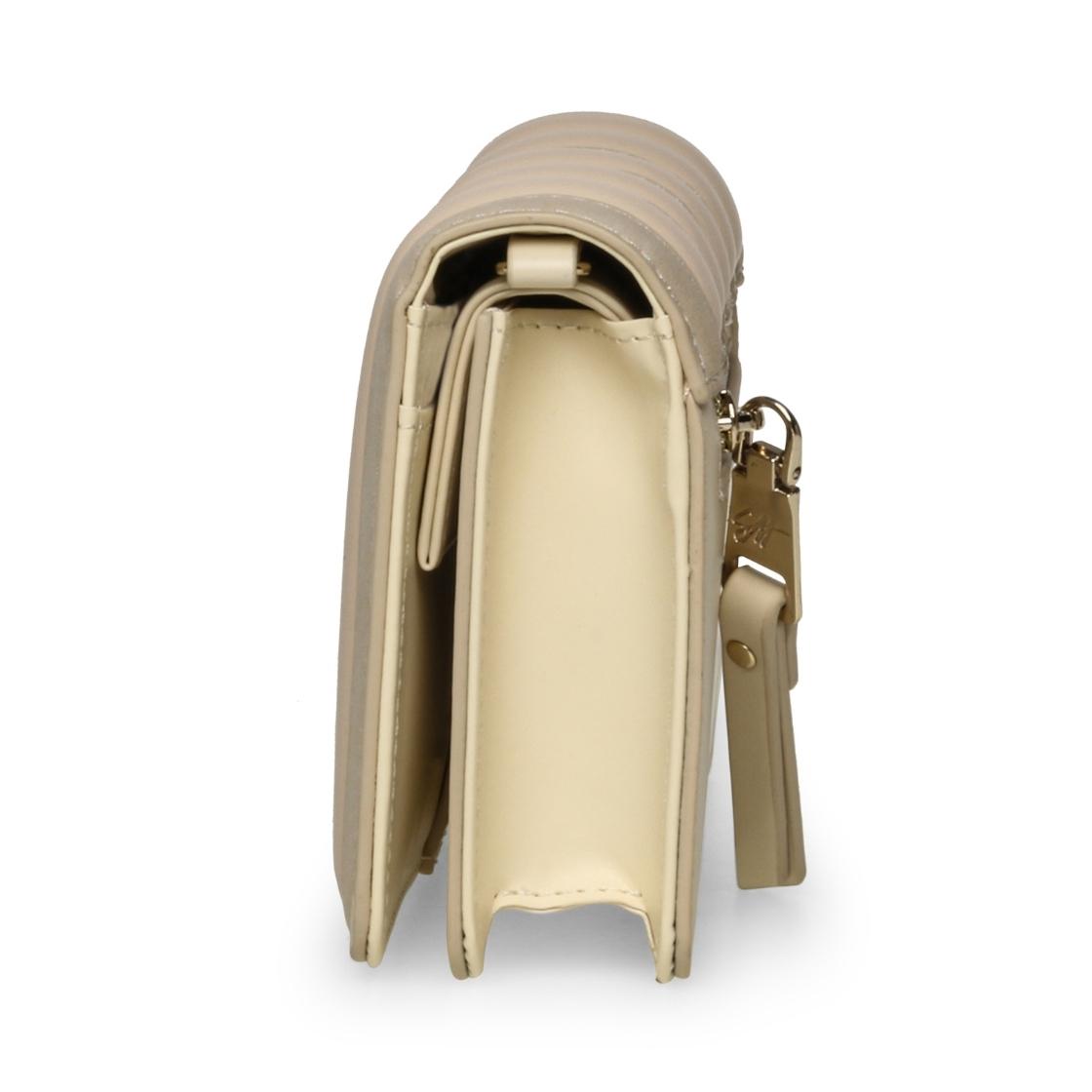 Bwhisp Bone Gold Bolso Clutch Beige Para Mujer