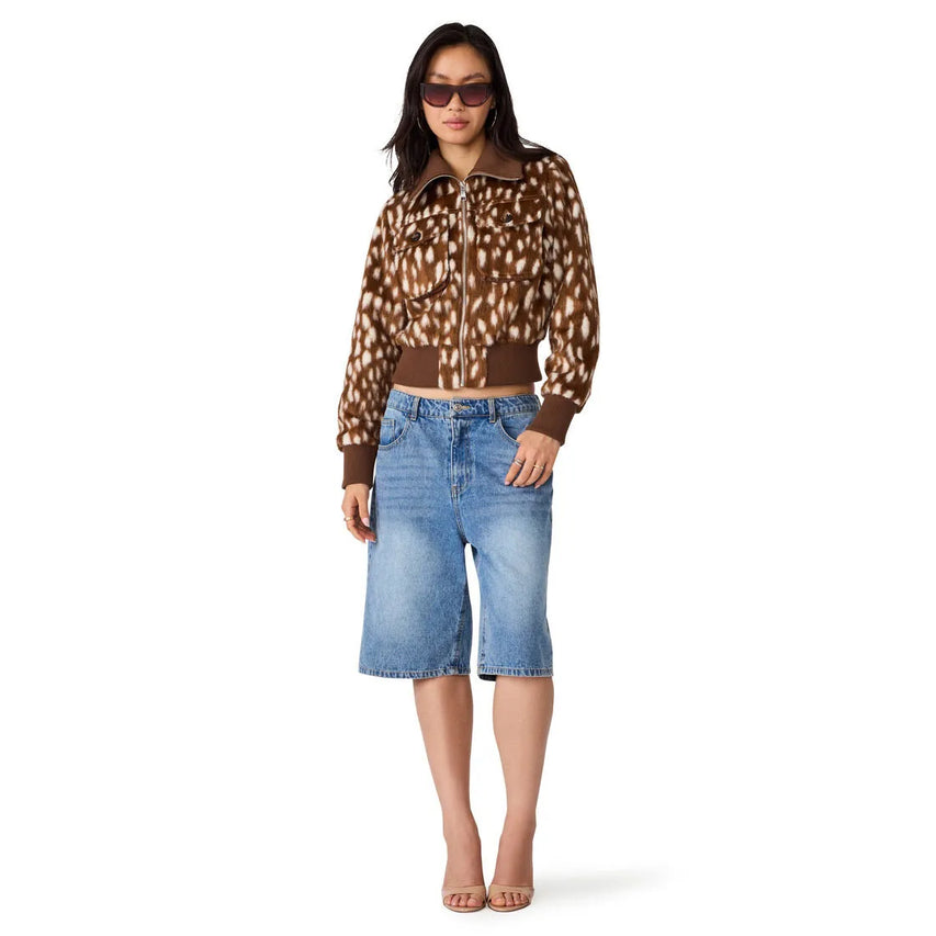 HUNTON JACKET DARK BROWN ABSTRACT DOT