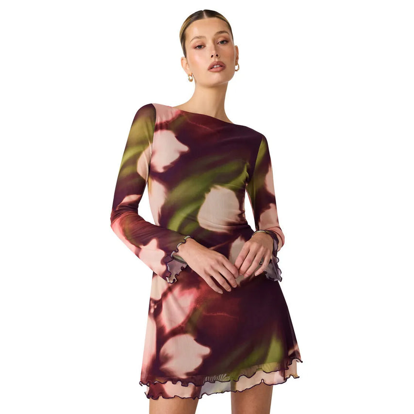LARISA DRESS BLURRY FLORAL