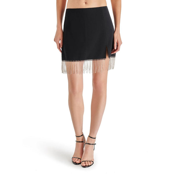 Cam Skirt White Fringe Black