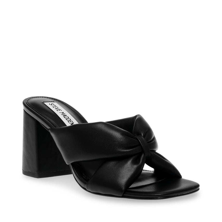 Campaign Black Leather Sandalias de Tacon Negras