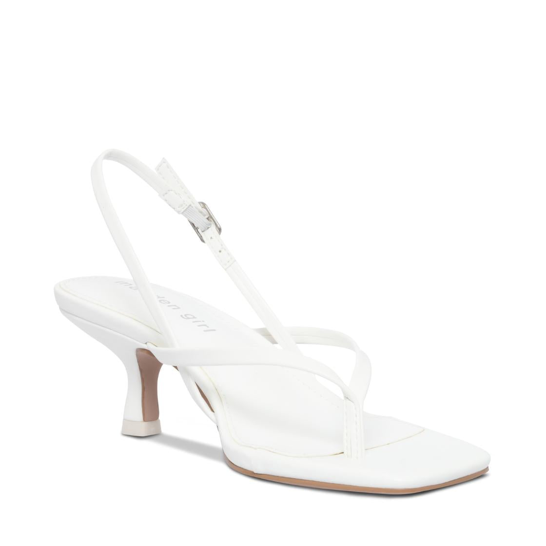 Carley White Sandalias de Tacón Blancas
