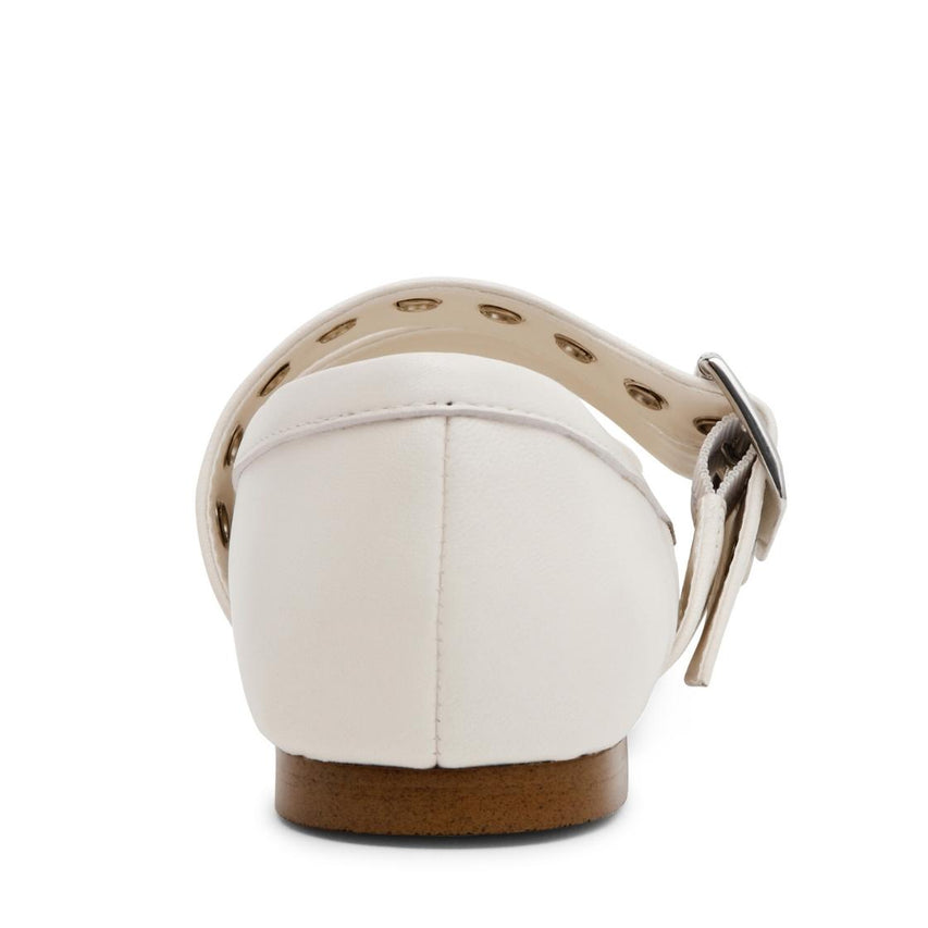 Ceara Ivory Pear Leather Flats Blancos Para Mujer