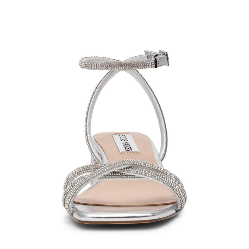 Cerena Silver Sandalias de Tacón con Brillo Para Mujer