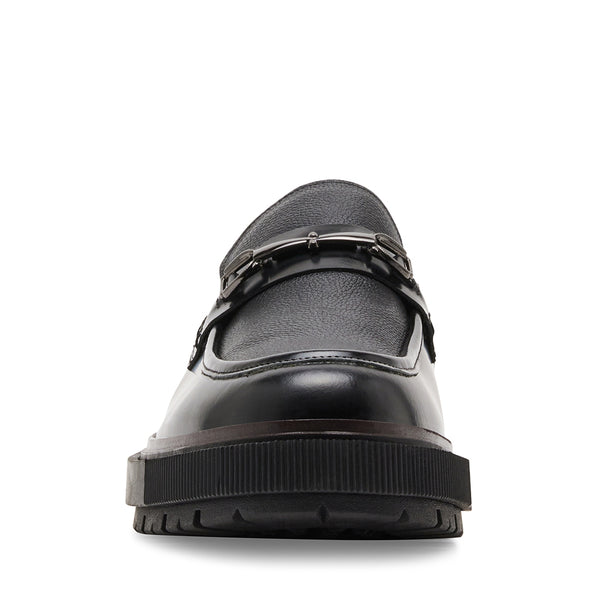 Chainlee Black Leather Mocasines para Hombre