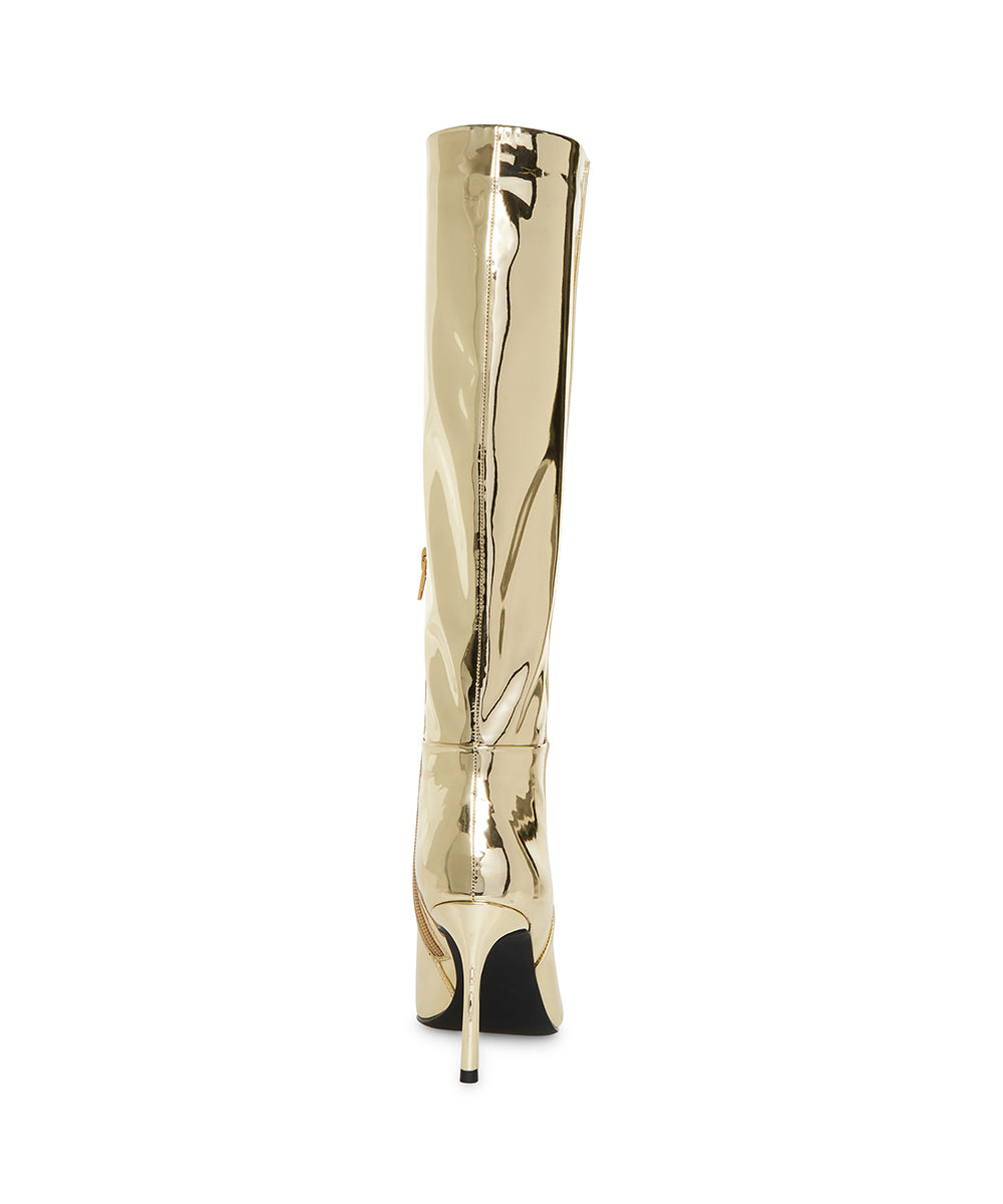 Chantelle Gold Metallic Botas Metalicas Doradas para Mujer