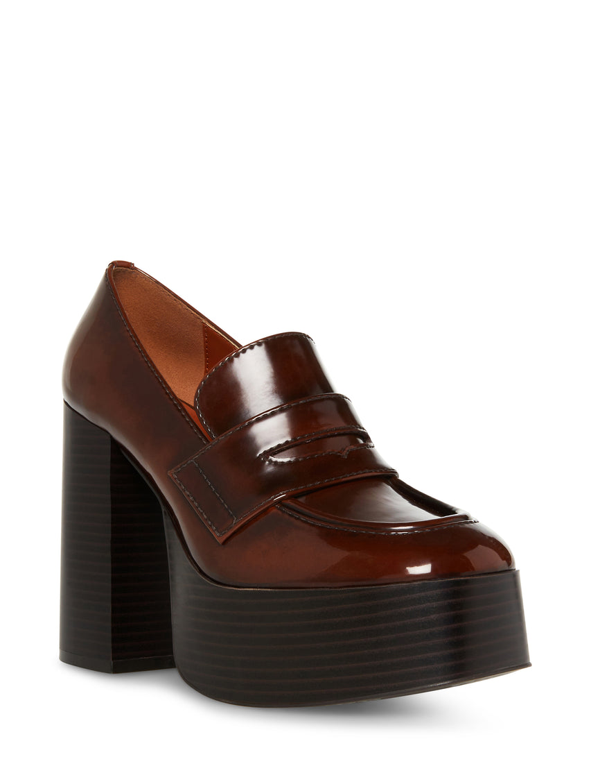 Cherilyn Brown Rub Mocasines de Tacon Cafe Oscuro