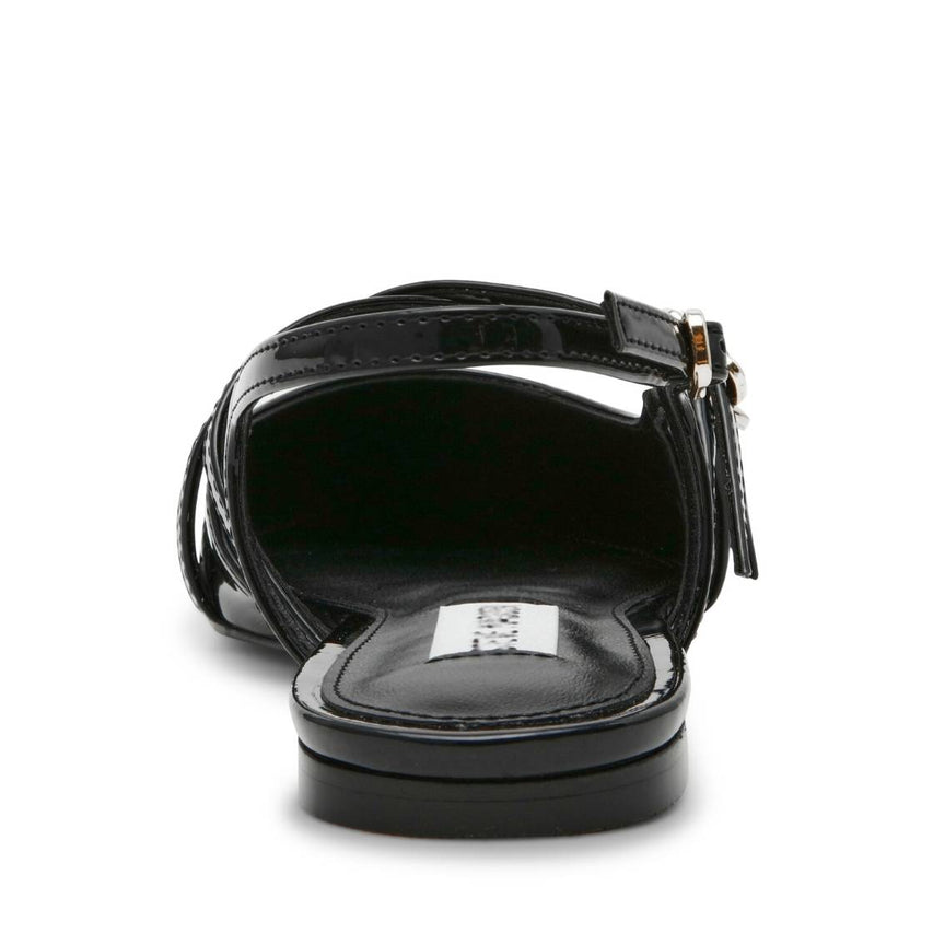 Clio Black Patent Flats Negros Para Mujer