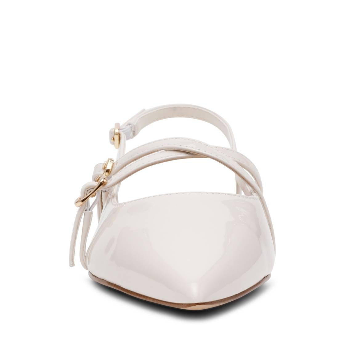 Clio Ivory Pearl Patent Flats Para Mujer