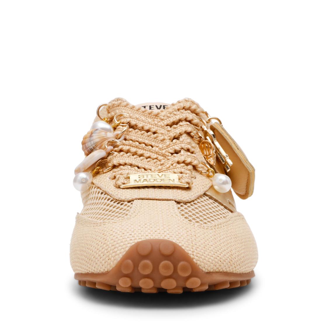 Coheart-RAF Natural Raffia Tenis Beige Para Mujer con Charms