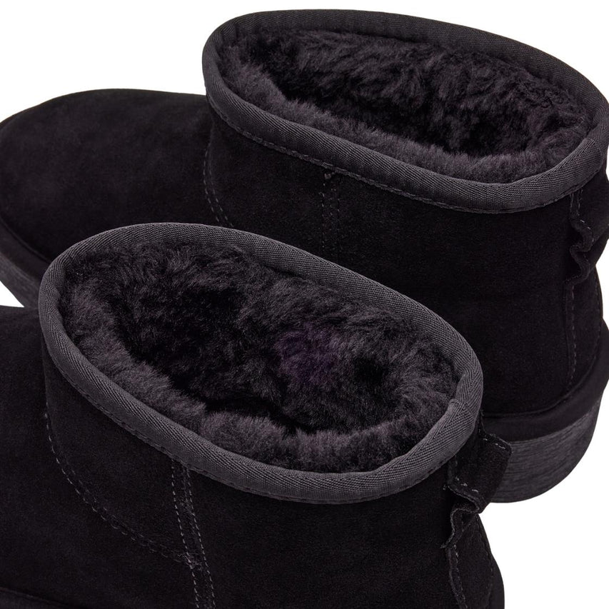 Comfy Black Suede Botines Negros