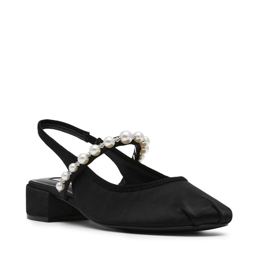 Coppelia Black Satin Flats Negros