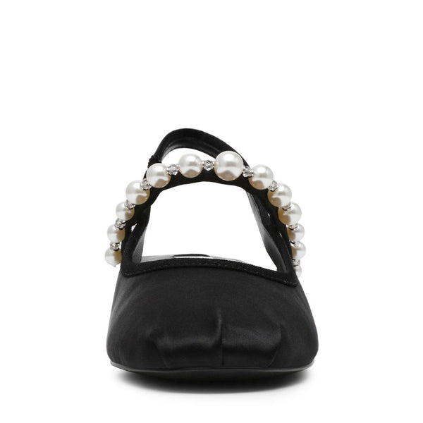 Coppelia Black Satin Flats para Mujer