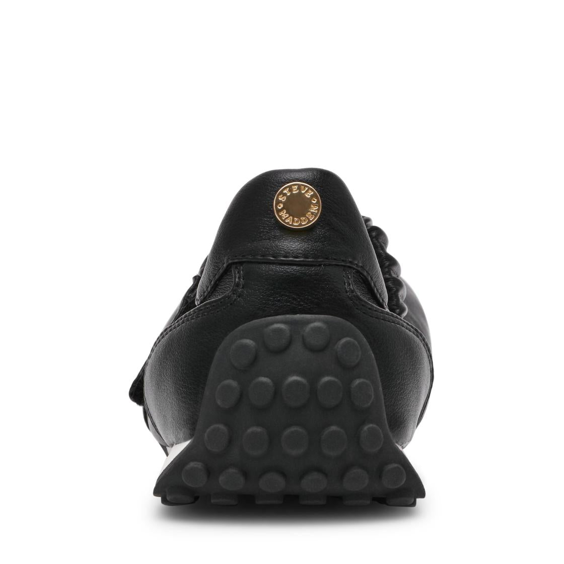 Cutieq Black Leather Flats con Elástico Negros Para Mujer