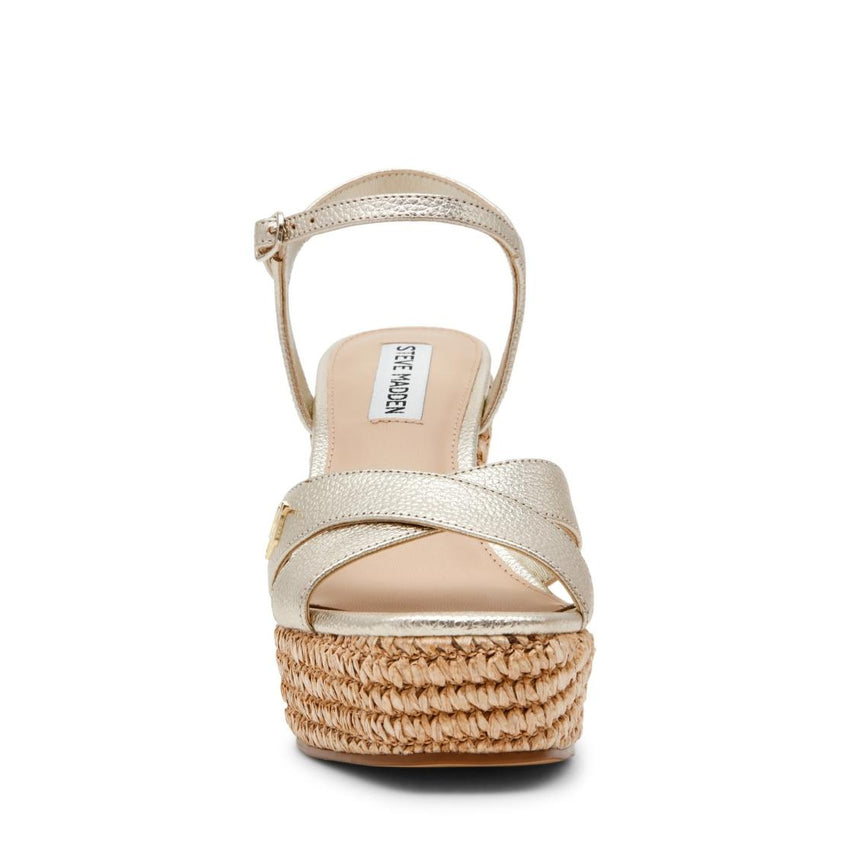 Cylo Gold Leather Sandalias de Cuña Para Mujer