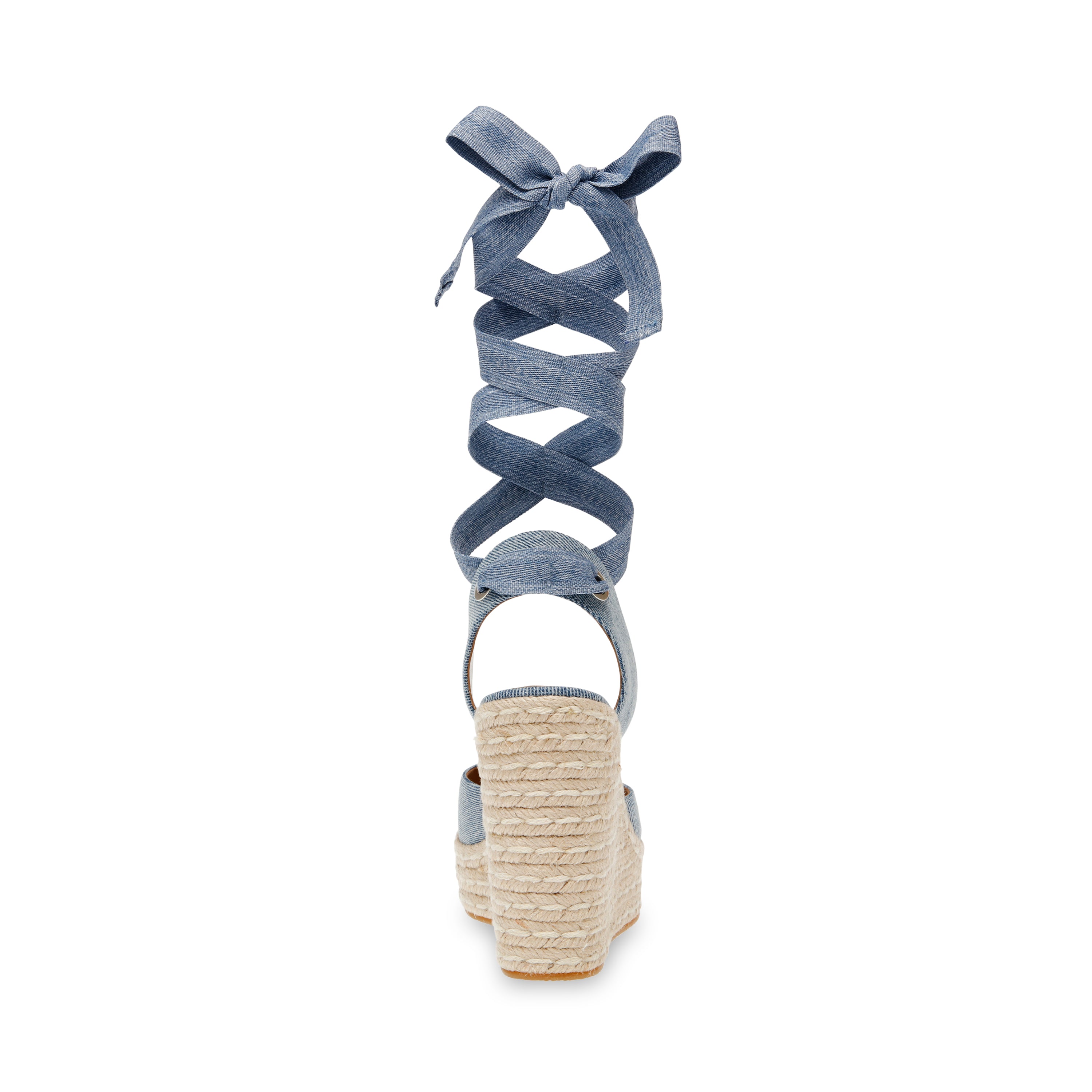 Dafina Denim Fabric Alpargatas de Tacon de Mezclilla Azul para Mujer