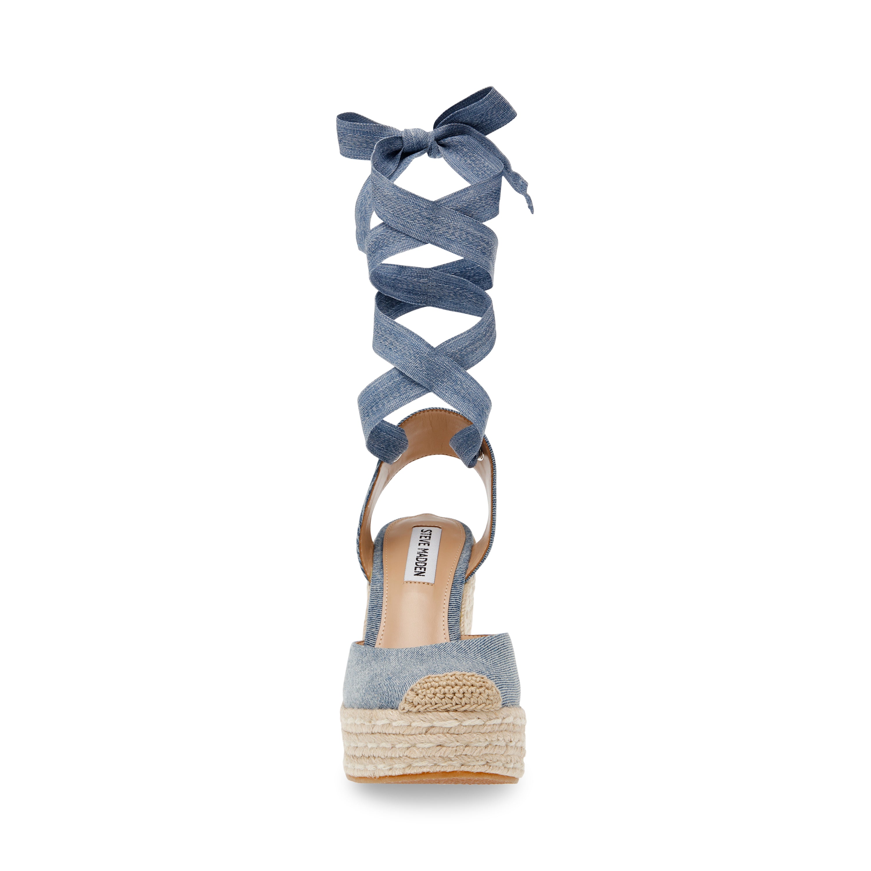 Dafina Denim Fabric Alpargatas de Tacon de Mezclilla para Mujer