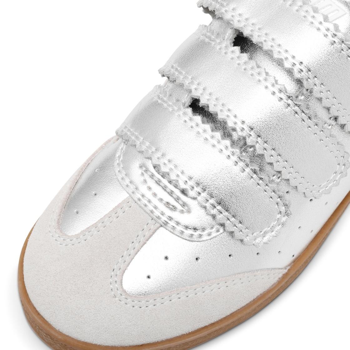 Daybreak Silver Action Leather Tenis de Piel con Velcro Plateados