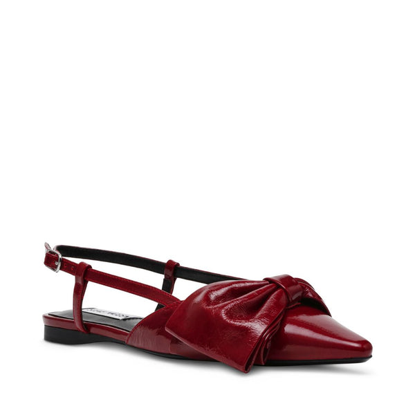 Dazzled  Wine Leather Flats Vino