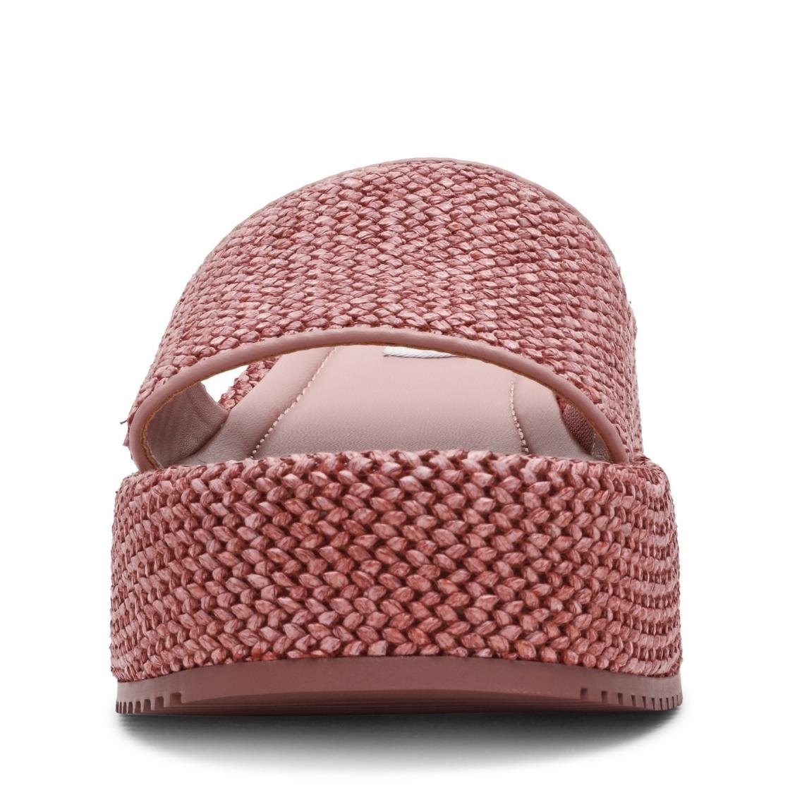 Decor Dusty Pink Raffia Sandalias de Plataforma Para Mujer