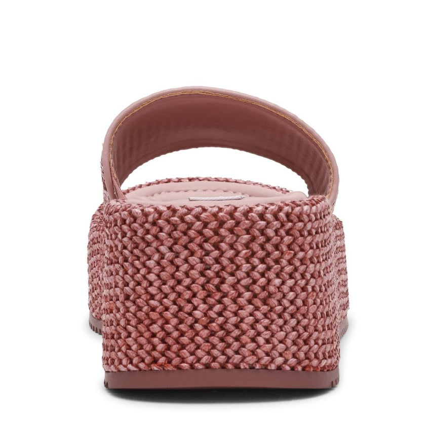 Decor Dusty Pink Raffia Sandalias de Plataforma Rosas Para Mujer
