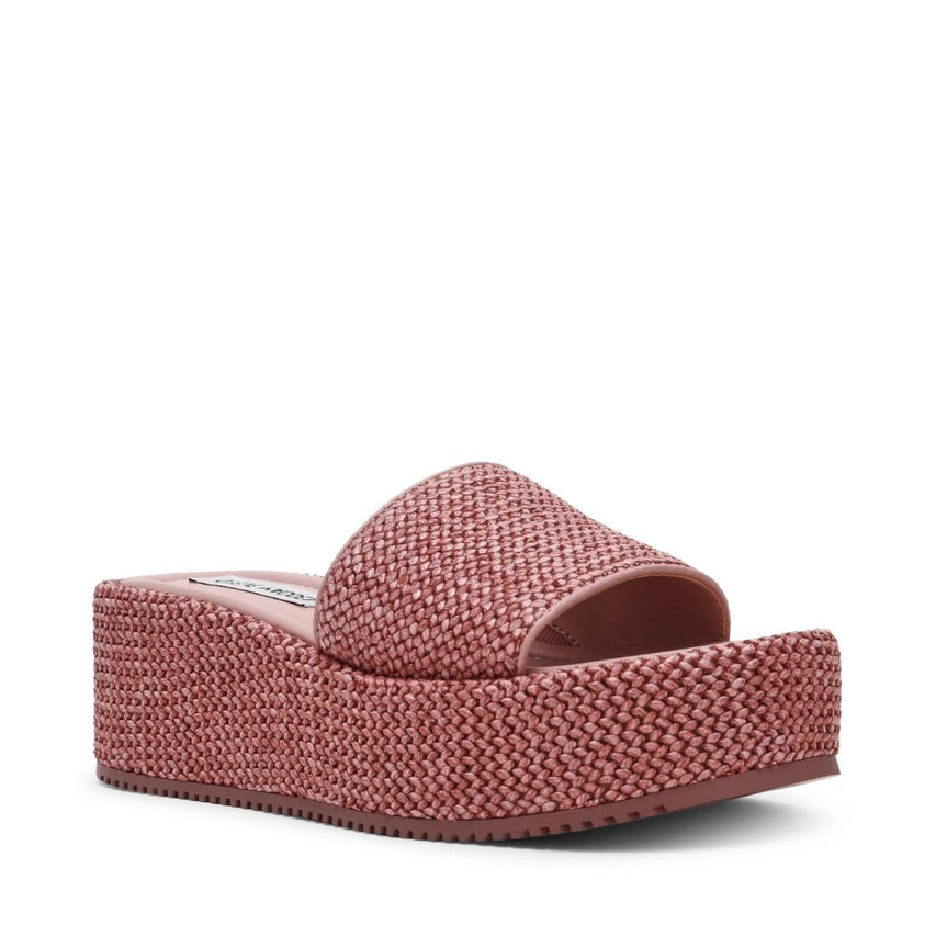 Decor Dusty Pink Raffia Sandalias con Plataforma Rosas