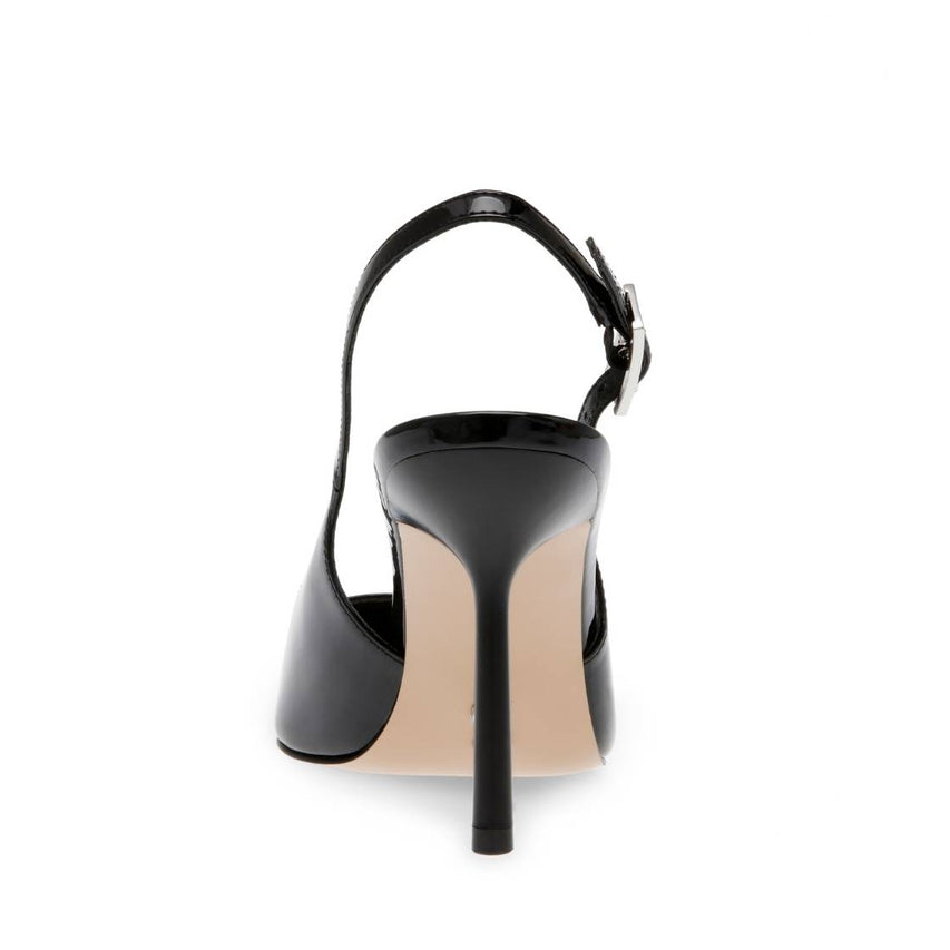 Delanerys Black Patent Tacones de Charol Negros para Mujer