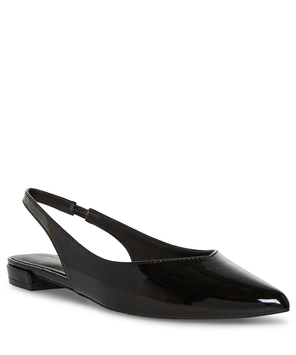 Delaneyy Black Patent Flats de Charol Negros