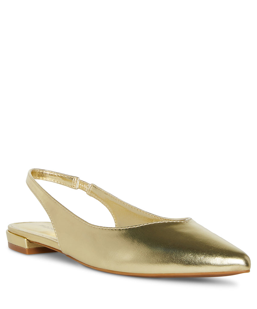 Delaneyy Gold Metallic Flats Metalicos Dorados