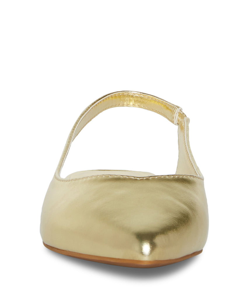 Delaneyy Gold Metallic Flats Metalicos para Mujer
