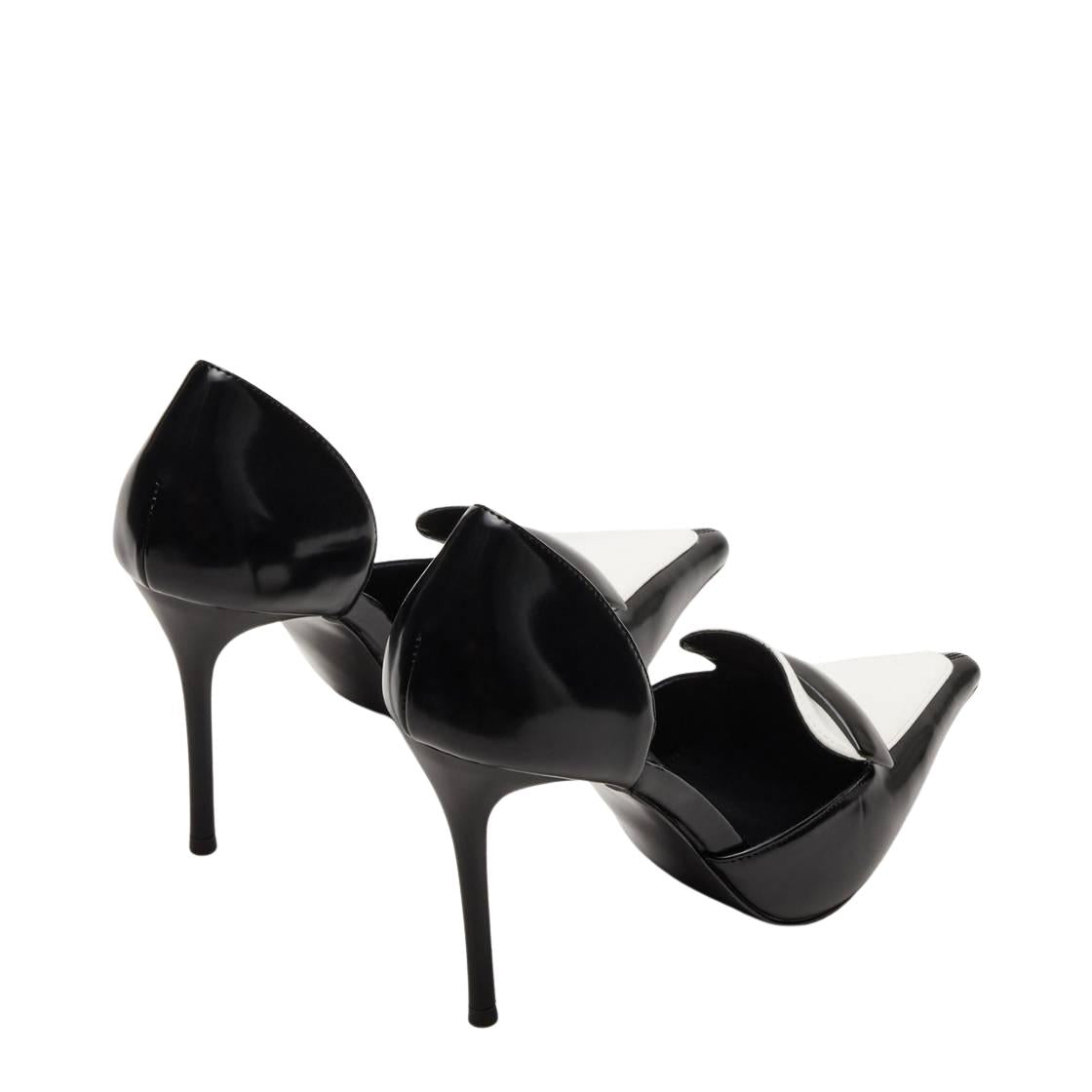 Delphini Black Tacon Puntiagudo Blanco con Negro para Mujer