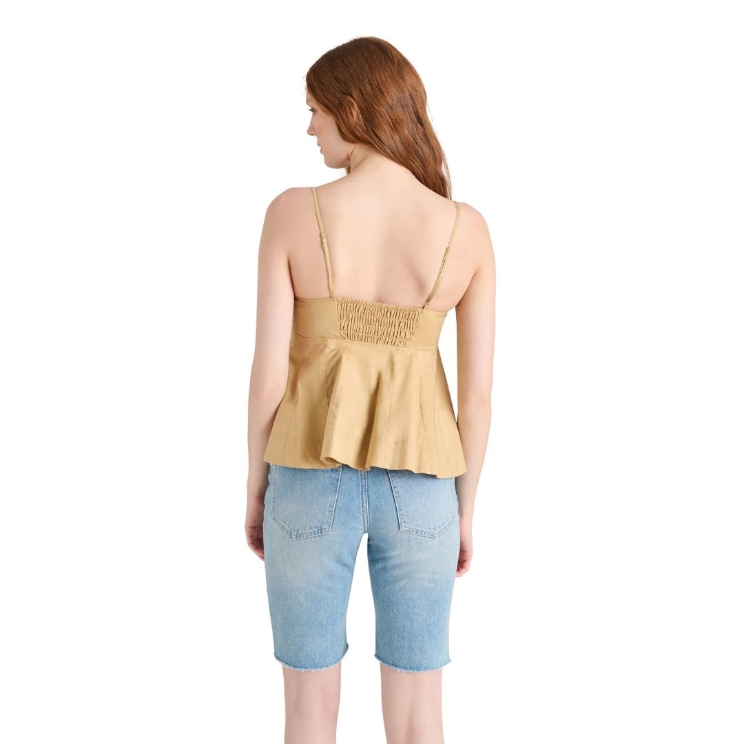 Delta Top Khaki Blusa de Tirantes Beige para Mujer