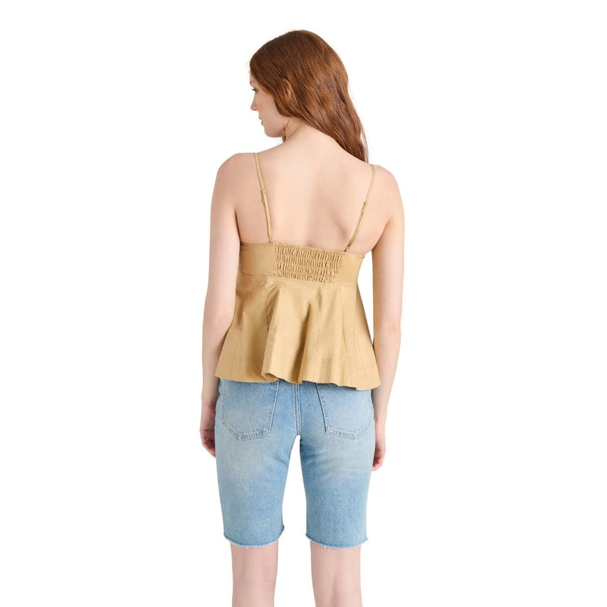 Delta Top Khaki Blusa de Tirantes Beige para Mujer